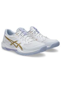 Hallenschuh asics "GEL-ROCKET 12", Damen, Gr. 39,5, wei&szlig; (wei&szlig;, champagne), Synthetik, Schuhe Hallenschuh, besonders geeignet f&uuml;r Handball und Volleyball