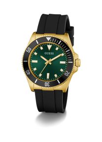 Quarzuhr Guess "CLIFF", schwarz, Armbanduhren, Herren, Quarzuhr, Armbanduhr, Herrenuhr, Silikonarmband