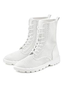 Stiefelette Lascana, Damen, Gr. 40, wei&szlig;, Obermaterial: 100% Lederimitat. Decksohle: 100% Textilmaterial. Futter: 100% Textilmaterial. Laufsohle: 100% Synthetik, unifarben, Schuhe Stiefelette, zum Schn&uuml;ren mit modischen Cut-Outs, Stiefel, Boots, High-Sneaker, Topseller
