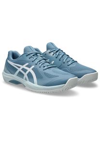 Hallenschuh asics "COURT HUNTER FF", Herren, Gr. 46, saba blau, wei&szlig;, Synthetik, Schuhe Hallenschuh, besonders geeignet f&uuml;r Handball und Volleyball