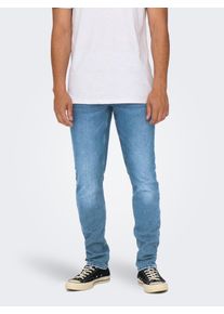 Only & Sons Regular-fit-Jeans ONLY & SONS "ONSWEFT REG 7900 EY BOX JEANS NOOS", Herren, Gr. 31, L&auml;nge 32, light blau denim detail:tinted, Denim/Jeans, Obermaterial: 50% Baumwolle, 30% Polyester, 18% Viskose, 2% Elasthan, Abriebeffekte, regular fit lang, Jeans Regular-fit-Jeans, Baumwollmischung, regular fit
