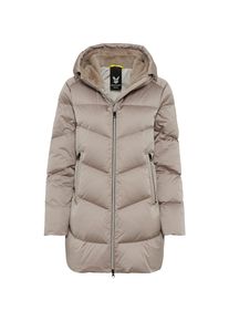 Fuchs & Schmitt Steppmantel FUCHS SCHMITT "Steppkurzmantel", Damen, Gr. 38, beige, Web, Obermaterial: 100% Polyester, clean, unifarben, regular fit lang, Rundhals, eingesetzt gerader Abschluss, M&auml;ntel Steppmantel, mit Kapuze