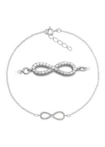 Armband Firetti "Schmuck Geschenk Silber 925 Armschmuck Armkette Ankerkette Infinity", bunt (silberfarben, wei&szlig;, wei&szlig;), Armb&auml;nder, Damen, 19cm, Silber 925 (Sterlingsilber), Armband, Made in Germany - mit Zirkonia (synth.)