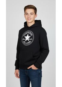 Kapuzensweatshirt Converse "f&uuml;r Kinder", Jungen, Gr. 146/152 (158), schwarz, Sweatware, Obermaterial: 60% Baumwolle, 40% Polyester, bedruckt, unifarben, eingesetzt B&uuml;ndchen krempelbar, Sweatshirts Kapuzensweatshirt, f&uuml;r Kinder