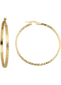 Paar Creolen Firetti "Schmuck Geschenk Gold 375 Ohrschmuck Ohrringe Struktur", gold (gelbgoldfarben), Ohrringe, Damen, 45mm, Gelbgold 375, Paar Creolen