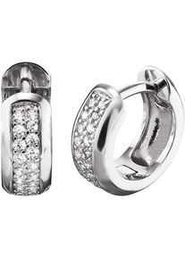 Paar Creolen Engelsrufer "Bright like a diamond CREOLE ANNA CRYSTAL", silber (silber, 925, kristallwei&szlig;), Ohrringe, Damen, 13mm, Silber 925 (Sterlingsilber), Paar Creolen, mit Zirkonia (synth.)