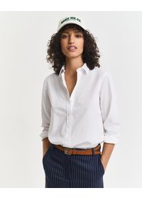 Langarmbluse Gant "REG POPLIN SHIRT", Damen, Gr. 40, wei&szlig;, Web, Obermaterial: 100% Baumwolle, regular fit, Blusen Langarmbluse