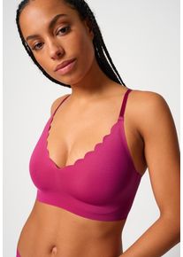 Bustier Skiny "Micro Essentials", Damen, Gr. 38, N-Gr, sangria, Obermaterial: 72% Polyamid, 28% Elasthan, unifarben, Basic, k&ouml;rpernah, BHs Bustier, herausnehmbare Pads, nahtlos, V-Ausschnitt, ohne B&uuml;gel