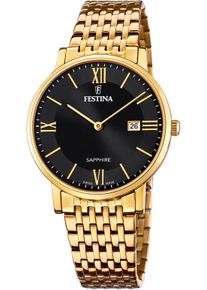 Quarzuhr Festina, schwarz (goldfarben, schwarz), Armbanduhren, Damen, Quarzuhr, Armbanduhr, Herrenuhr, Damenuhr, Datum, Saphirglas, Swiss Made