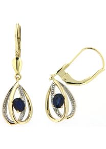 Paar Ohrh&auml;nger Firetti "Schmuck Geschenk Gold 333 Ohrschmuck Patentbrisur Farbstein Edelstein", blau (gelbgoldfarben, wei&szlig;goldfarben, blau, blau), Ohrringe, Damen, 0,01 P2 = erkennbare Einschl&uuml;sse, Diamanten Gelbgold 333, Diamanten, Gelbgold 333, Paar Ohrh&auml;nger, mit Saphir - mit Brillant