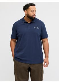 Jack & Jones PlusSize Poloshirt "JJCOLLEGE LOGO POLO SS PLS", Herren, Gr. 6XL, navy blazer, Jersey, Obermaterial: 100% Baumwolle, JACK & JONES PLUSSIZE, bedruckt, regular fit, Shirts Poloshirt