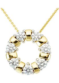 Kettenanh&auml;nger Firetti "Schmuck Geschenk Gold 333 Halsschmuck Anh&auml;nger Kreis rund", gelb (gelbgoldfarben, wei&szlig;goldfarben, kristallwei&szlig;, kristallwei&szlig;), Schmuckanh&auml;nger, Damen, Gelbgold 333, 1,61 g, Kettenanh&auml;nger, mit Zirkonia (synth.)