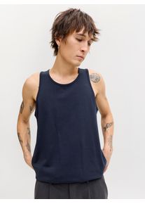 Jack & Jones Muscleshirt JACK & JONES "JJEORGANIC BASIC TANKTOP NOOS", Damen, Gr. S, navy blazer, Jersey, Obermaterial: 100% Baumwolle, unifarben, normal, Rundhals, Shirts Muscleshirt, Baumwolle, Rundhalsausschnitt