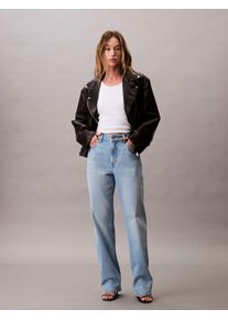 Skinny-fit-Jeans Calvin Klein Jeans "HIGH RISE STRAIGHT LT CAPE", Damen, Gr. 32, L&auml;nge 32, light cape, Denim/Jeans, Obermaterial: 99% Baumwolle, 1% Elasthan, unifarben, straight fit lang, Jeans Skinny-fit-Jeans, Mit G&uuml;rtelschlaufen