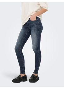Skinny-fit-Jeans Only "ONLPOWER MID SKIN PUSHUP DNM REA167 NOOS", Damen, Gr. XL, L&auml;nge 32, special blau grau denim, Denim/Jeans, Obermaterial: 92% Baumwolle, 6% Elastomultiester, 2% Elasthan, unifarben, skinny fit lang, Jeans Skinny-fit-Jeans