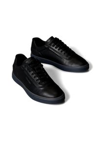 Sneaker Calvin Klein "LOW PRO CUPS LACEUP OXF HF LTH", Damen, Gr. 37, schwarz, Leder, unifarben, Schuhe Sneaker, Schn&uuml;rschuh, Halbschuh, Freizeitschuh in monochromer Optik