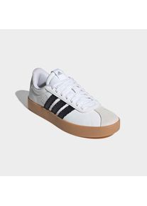 Sneaker adidas Sportswear "VL COURT 3.0", Damen, Gr. 40, cloud wei&szlig;, core schwarz, orbit grau, Leder, Textil, Schuhe Sneaker