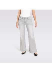 Weite Jeans MAC "DREAM WIDE", Damen, Gr. 46, L&auml;nge 30, ash grau washed, Denim/Jeans, Obermaterial: 75% Baumwolle, 12% Modal, 9% Polyester, 4% Elasthan, figurumspielend kn&ouml;chellang, Jeans Weite Jeans, mit weitem Bein-Stretch
