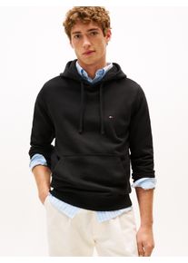 Hoodie Tommy Hilfiger "ESSENTIAL TERRY", Herren, Gr. S, schwarz, Sweatware, Obermaterial: 100% Baumwolle, regular fit, Sweatshirts Hoodie, mit Tunnelzug und Flag-Stickerei