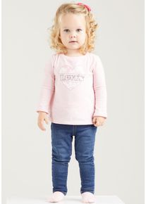 Schlupfjeans LEVI'S KIDS "PULL ON SKINNY JEANS", M&auml;dchen, Gr. 9/74, N-Gr, blau (dunkelblau uesd), Denim/Jeans, Obermaterial: 61% Baumwolle, 38% Viskose, 1% Elasthan, Basic, skinny fit, Jeans Schlupfjeans, for BABYS