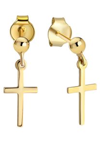 Paar Ohrstecker Firetti "Schmuck Geschenk Gold 375 Ohrschmuck Kreuz", gold (gelbgoldfarben), Ohrringe, Damen, Gelbgold 375, Paar Ohrstecker