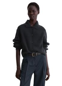 Marc O'Polo Cardigan MARC O'POLO "relaxed aus weichem Wolle-Mix", Damen, Gr. XL, deep night blau, Strick, Obermaterial: 80% Schurwolle, 20% Polyamid, relaxed fit, Rippb&uuml;ndchen, Strickjacken Cardigan