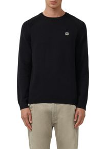 Rundhalspullover s.Oliver, Herren, Gr. XL, schwarz, Strick, Obermaterial: 100% Baumwolle, unifarben, regular fit normal, Rundhals, Rippb&uuml;ndchen, Pullover Rundhalspullover, mit Logo Stickerei