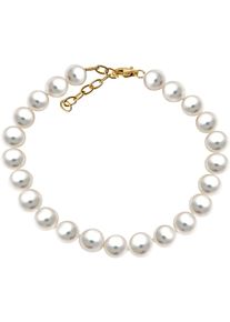 Armband Firetti "Schmuck Geschenk Gold 375 Armschmuck Armkette", gold (gelbgoldfarben, wei&szlig;), Armb&auml;nder, Damen, 21cm, Gelbgold 375 Perlen, Gelbgold 375, Perlen, Armband, mit S&uuml;&szlig;wasserzuchtperle