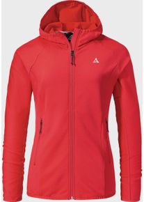 Sch&ouml;ffel Fleecejacke SCH&Ouml;FFEL "Fleece Hoody Style Cascata WMS", Damen, Gr. 46, rot (2030, rot), Oberstoff: 94% Polyester, 6% Elasthan, regular fit, hoch geschlossener Ausschnitt, Jacken Fleecejacke