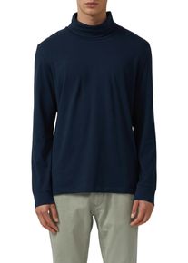 Langarmshirt s.Oliver, Herren, Gr. S, navy, Web, Obermaterial: 100% Baumwolle, unifarben, regular fit normal, ohne Ausschnitt, B&uuml;ndchen, Shirts Langarmshirt, mit Rollkragen