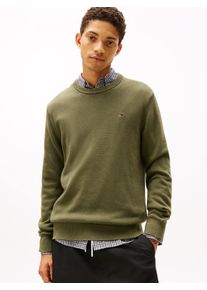 Rundhalspullover Tommy Jeans, Herren, Gr. XXL, dunkelgr&uuml;nery, Sweatware, Obermaterial: 100% Baumwolle, slim fit normal, Rundhals, eingesetzt Rippstrickb&uuml;ndchen, Pullover Rundhalspullover, Slim fit mit Rundhalsausschnitt