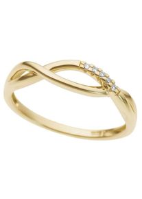 Diamantring Firetti "Schmuck Geschenk Gold 333 Damenring Goldring Diamant" Gr. 18, gold (gelbgoldfarben, wei&szlig;goldfarben), Fingerringe, Damen, 18, 0,04 P2 = erkennbare Einschl&uuml;sse, Diamanten Gelbgold 333, 1,5mm, Diamanten, Gelbgold 333, Diamantring, mit Brillanten