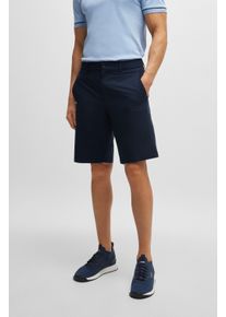 Shorts BOSS Green "S Speedflex", Herren, Gr. 52, N-Gr, blau (dunkelblau402), Web, Obermaterial: 100% Elastomultiester, unifarben, regular fit knielang, Hosen Shorts, in klassischer Form Jogpants Sweatpants Stretchhose