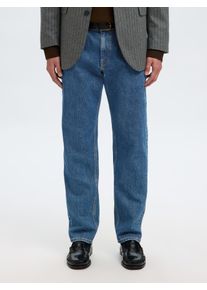 Straight-Jeans Selected "SLH196-STRAIGHT BEN KORI JEANS NOOS", Herren, Gr. 33, L&auml;nge 32, blau (medium blau denim detail:203), Denim/Jeans, Obermaterial: 99% Baumwolle, 1% Elasthan, unifarben, straight fit, Jeans Straight-Jeans