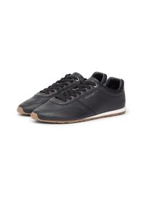 Sneaker Tommy Hilfiger "TH LORUN ICON", Herren, Gr. 43, schwarz, Leder, unifarben, Schuhe Sneaker, Freizeitschuh, Halbschuh, Schn&uuml;rschuh mit dezenten Ziern&auml;hten