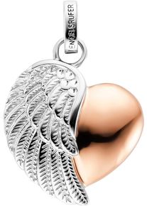 Kettenanh&auml;nger Engelsrufer "Herzfl&uuml;gel", rosa (silberfarben, ros&eacute;goldfarben), Schmuckanh&auml;nger, Damen, Silber 925 (Sterlingsilber), 2,5 g, Kettenanh&auml;nger, Made in Germany