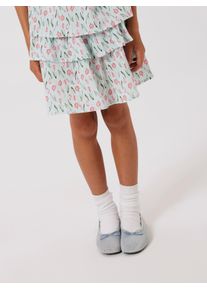 Minirock name it "NKFFILLO SKIRT", M&auml;dchen, Gr. 122, blau (misty blau), Obermaterial: 100% Baumwolle, gemustert, kurz, R&ouml;cke Minirock