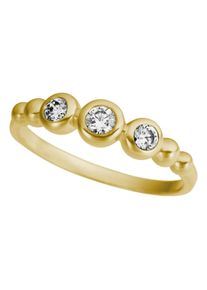 Fingerring Firetti "Schmuck Geschenk Gold 333 Damenring Goldring Kreis Kugeln" Gr. 16, gelbgoldfarben, kristallwei&szlig;, Fingerringe, Damen, 16, Gelbgold 333, 1,2mm, Fingerring, mit Zirkonia (synth.)