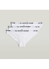 G-Star Raw Slip G-STAR, Damen, Gr. M (38), 3 Stk., wei&szlig;, Jersey, Obermaterial: 95% Baumwolle, 5% Elasthan, Unterhosen Slip, im Dreierpack