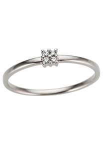 Diamantring Firetti "Schmuck Geschenk Gold 333 Damenring Goldring Diamant" Gr. 17, wei&szlig; (wei&szlig;goldfarben), Fingerringe, Damen, 17, 0,04 P2 = erkennbare Einschl&uuml;sse, Diamanten Wei&szlig;gold 333, 1,5mm, Diamanten, Wei&szlig;gold 333, Diamantring, mit Brillanten