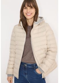 Steppjacke Cecil, Damen, Gr. XS (36), dust beige, Web, Obermaterial: 100% Polyester. Futter: 100% Polyester, unifarben, normal h&uuml;ftbedeckend, Rundhals, B&uuml;ndchen, Jacken Steppjacke, in Welded-Optik