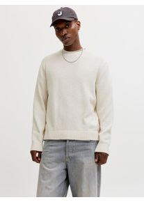 Jack & Jones Rundhalspullover JACK & JONES "JORNORREBRO CATSKILLS KNIT CREW NECK SN", Herren, Gr. XXL, sea salt, Strick, Obermaterial: 59% Polyester, 41% Baumwolle, unifarben, normal, Rundhals, Pullover Rundhalspullover