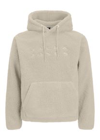 Jack & Jones Kapuzensweatshirt JACK & JONES "JCOFLARE TEDDY SWEAT HOOD", Herren, Gr. M, oatmeal print:jj, angeraute Sweatware, Obermaterial: 100% Polyester, bedruckt, relaxed fit, hoch geschlossener Ausschnitt, Sweatshirts Kapuzensweatshirt