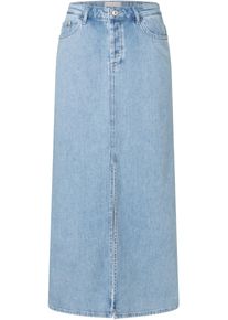 Maxirock MAC "MAXI SKIRT", Damen, Gr. M (38), blau (clean light blau wash), Denim/Jeans, Obermaterial: 99% Baumwolle, 1% Elasthan, unifarben, regular fit kn&ouml;chelfrei, R&ouml;cke Maxirock, im Five-Pocket Style