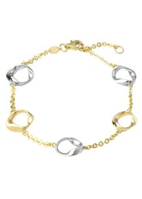 Goldarmband Amor "2014468", silber (gelbgoldfarben, silberfarben), Armb&auml;nder, Damen, 19cm, Gelbgold 375, Goldarmband