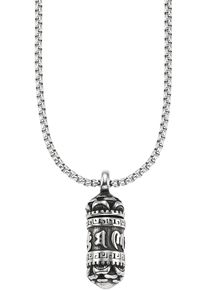 Kette mit Anh&auml;nger Bruno Banani "Schmuck", schwarz (edelstahlfarben, schwarz), Halsketten, Damen, Edelstahl, L: 55 B: 2,8mm, Kette mit Anh&auml;nger, B:2,8mm