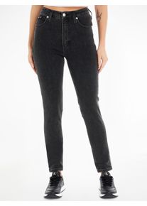 Skinny-fit-Jeans Calvin Klein Jeans "HIGH RISE SKINNY", Damen, Gr. 31, L&auml;nge 30, schwarz, Denim/Jeans, Obermaterial: 89% Baumwolle, 8% Elastomultiester, 3% Elasthan, unifarben, skinny fit lang, Jeans Skinny-fit-Jeans, stone washed
