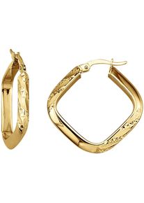 Paar Creolen Firetti "Schmuck Geschenk Gold 375 Ohrschmuck Ohrringe Struktur", gold (gelbgoldfarben), Ohrringe, Damen, Gelbgold 375, Paar Creolen