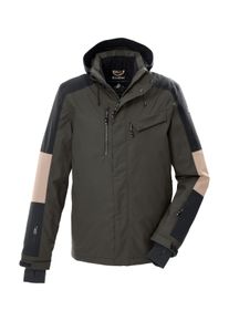 Skijacke Killtec "KSW 257 MN SKI JCKT", Herren, Gr. M, stein, Obermaterial: 100% Polyester;Futter: 100% Polyester;F&uuml;llung: 100% Polyester, Jacken Skijacke, Skijacke: Wasserdicht, atmungsaktiv, abnehmbare Kapuze, Schneefang