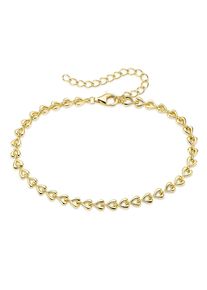 Armband Firetti "Schmuck, Geschenk, Silberarmband Herzkettengliederung", gelbgoldfarben, Armb&auml;nder, Damen, 22cm, Silber 925 (Sterlingsilber), Armband